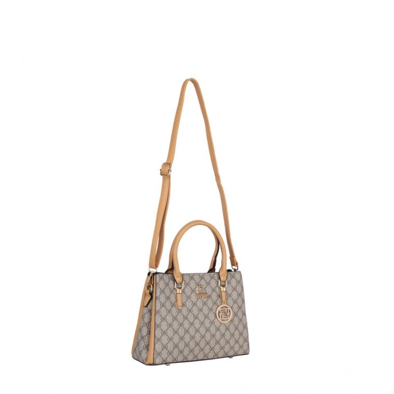 Mayawye Women's Faux Leather Printed Handbag (Camel)