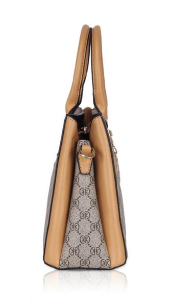 Mayawye Women's Faux Leather Printed Handbag (Camel)