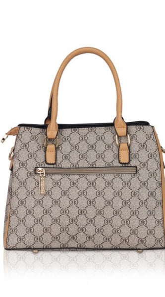 Mayawye Women's Faux Leather Printed Handbag (Camel)