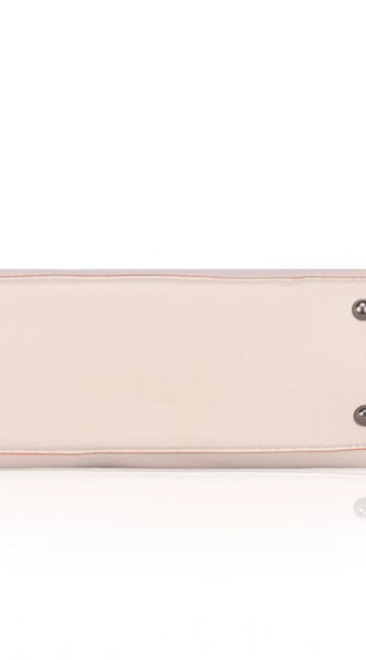 Mayawye Women's Faux Leather Metal Beads Handbag (Pink)