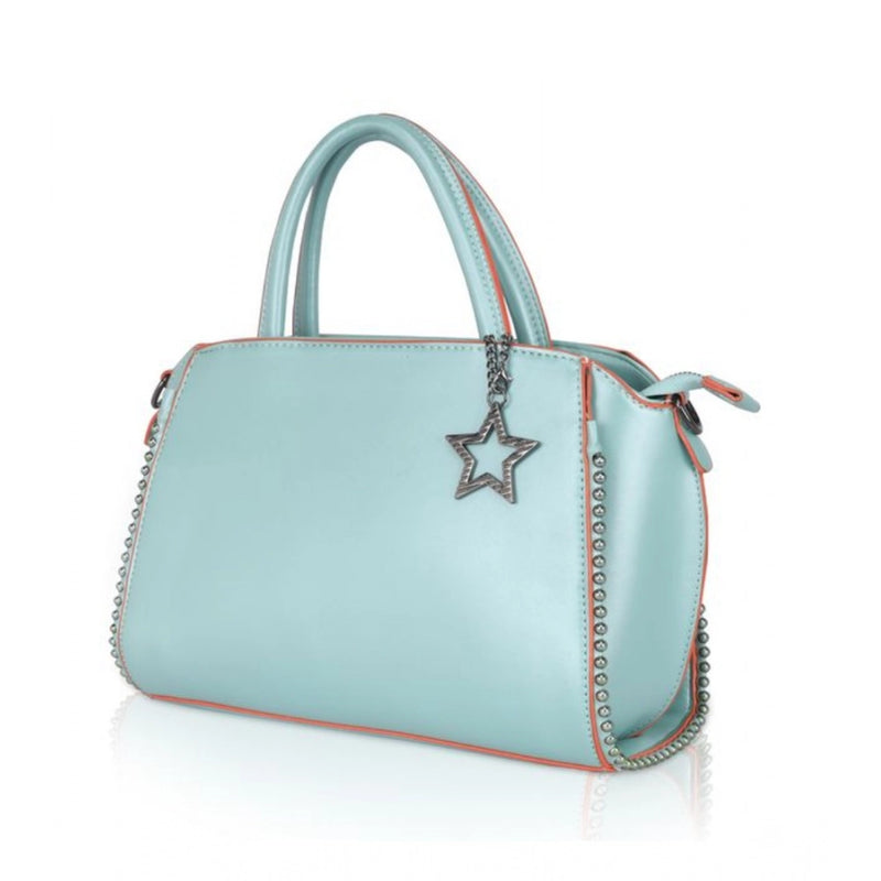 Mayawye Women's Faux Leather Metal Beads Handbag (Green)