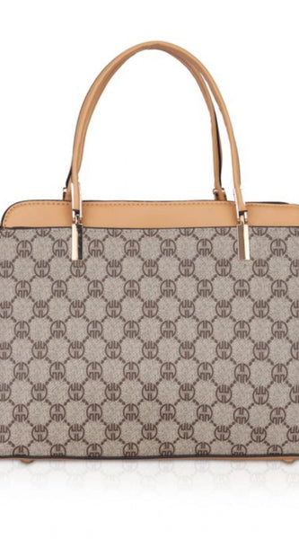 Mayawye Women's Faux Leather Printed Handbag (Camel)