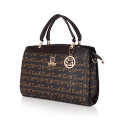 Mayawye Women's Faux Leather Printed Handbag (Coffee)