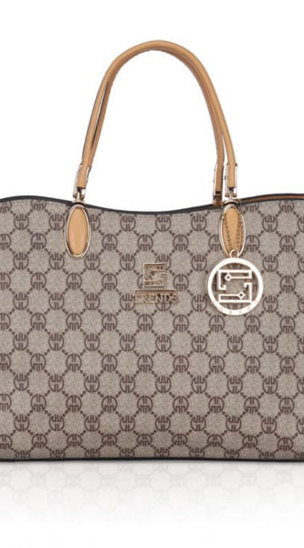 Mayawye Women's Faux Leather Printed Handbag (Camel)