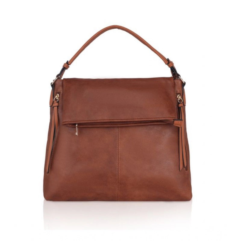Mayawye Women's Faux Leather Solid Sling Bag (Brown)