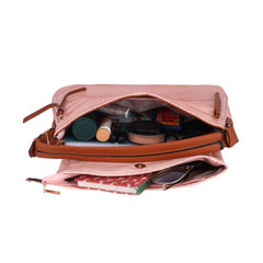 Mayawye Women's Faux Leather Textured Sling Bag (Pink)