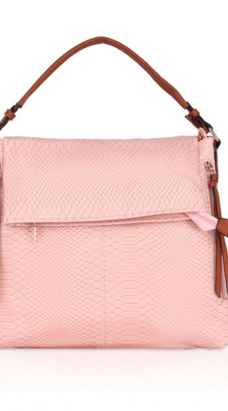 Mayawye Women's Faux Leather Textured Sling Bag (Pink)