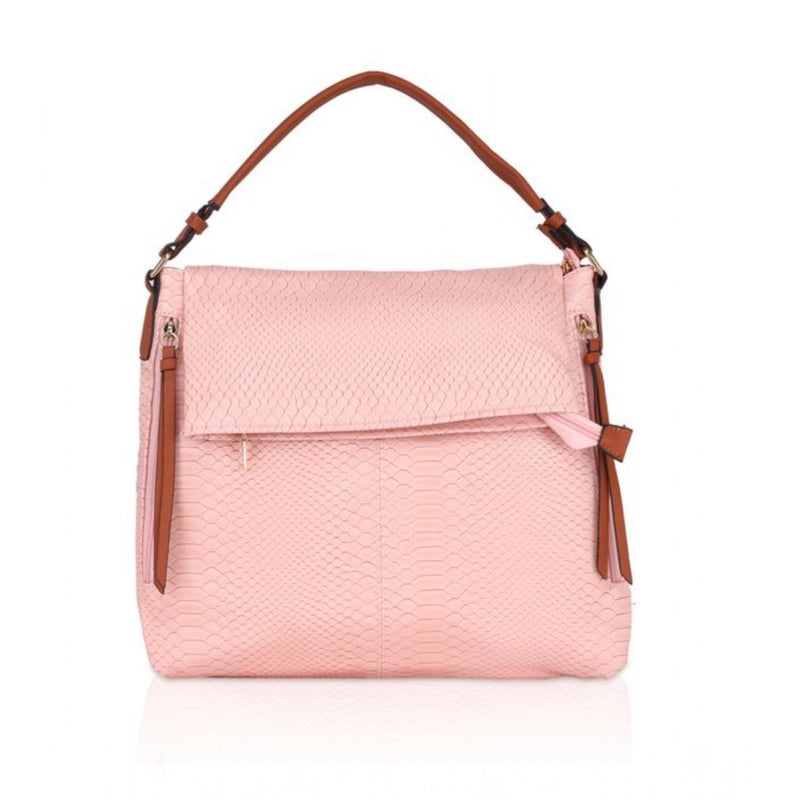 Mayawye Women's Faux Leather Textured Sling Bag (Pink)