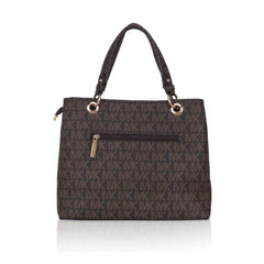 Mayawye Women's Faux Leather Printed Handheld Bag (Brown)