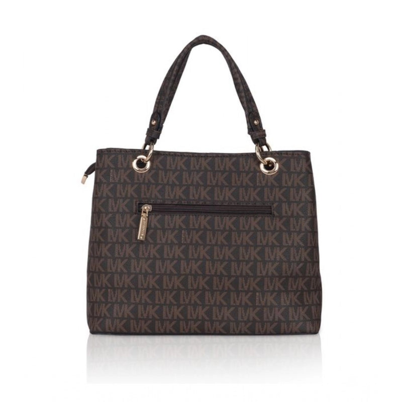 Mayawye Women's Faux Leather Printed Handheld Bag (Brown)
