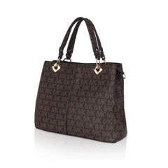 Mayawye Women's Faux Leather Printed Handheld Bag (Brown)