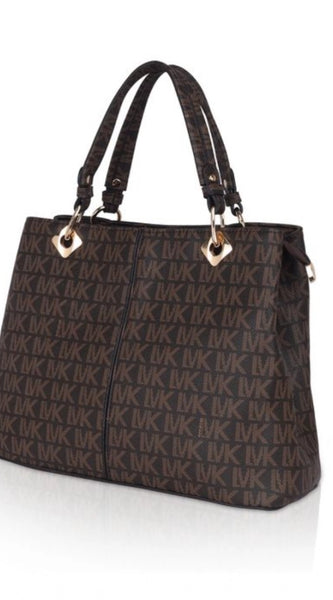 Mayawye Women's Faux Leather Printed Handheld Bag (Brown)