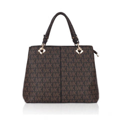 Mayawye Women's Faux Leather Printed Handheld Bag (Brown)