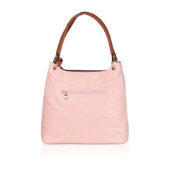 Mayawye Women's Faux Leather Printed Tote Bag (Pink)