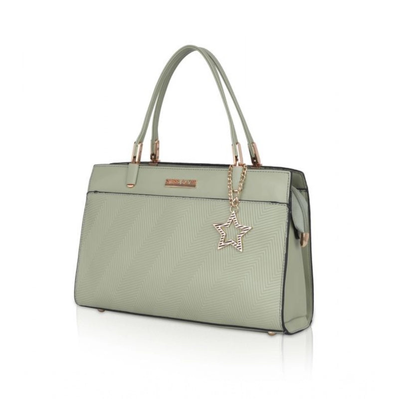 Mayawye Women's Faux Leather Textured Adjustable Long Belt Handbag (Green)