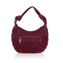 Mayawye Women's Faux Leather Textured Handbag (Red)