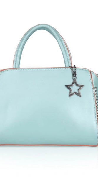Mayawye Women's Faux Leather Metal Beads Handbag (Green)