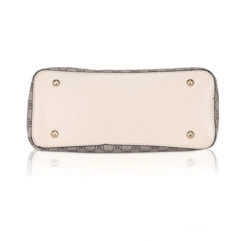 Mayawye Women's Faux Leather Printed Handbag (Beige)