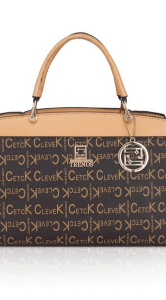 Mayawye Women's Faux Leather Printed Handbag (Camel)