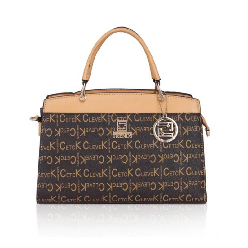 Mayawye Women's Faux Leather Printed Handbag (Camel)