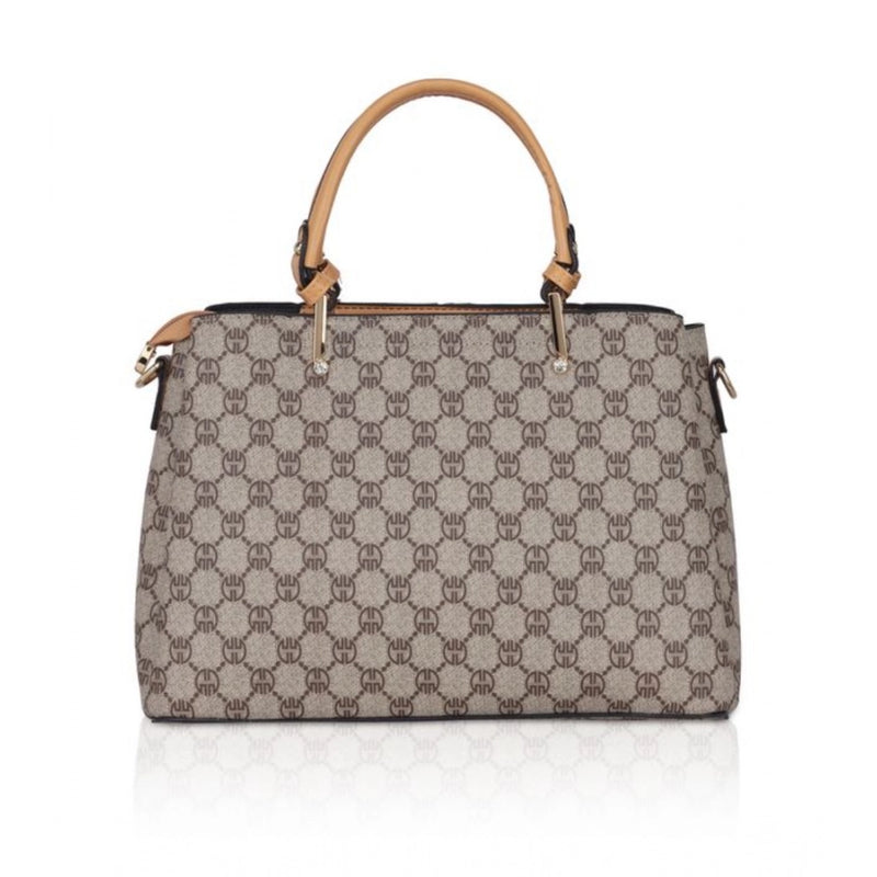 Mayawye Women's Faux Leather Printed Handbag (Camel)