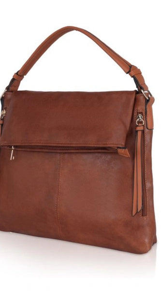 Mayawye Women's Faux Leather Solid Sling Bag (Brown)