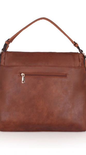 Mayawye Women's Faux Leather Solid Sling Bag (Brown)