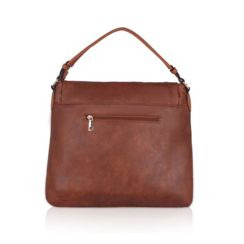 Mayawye Women's Faux Leather Solid Sling Bag (Brown)