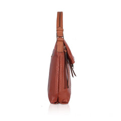 Mayawye Women's Faux Leather Textured Sling Bag (Brown )