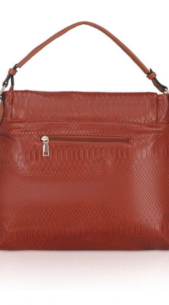 Mayawye Women's Faux Leather Textured Sling Bag (Brown )