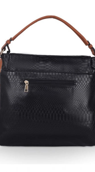 Mayawye Women's Faux Leather Textured Sling Bag (Black)