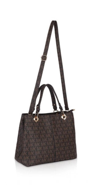 Mayawye Women's Faux Leather Printed Handheld Bag (Brown)