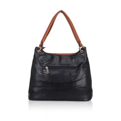 Mayawye Women's Faux Leather Textured Tote Bag (Black)