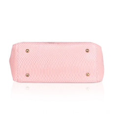 Mayawye Women's Faux Leather Textured Tote Bag (Pink)