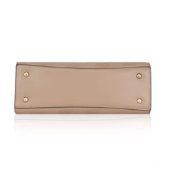 Mayawye Women's Faux Leather Textured Adjustable Long Belt Handbag (Khaki)