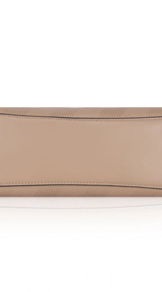 Mayawye Women's Faux Leather Textured Adjustable Long Belt Handbag (Khaki)