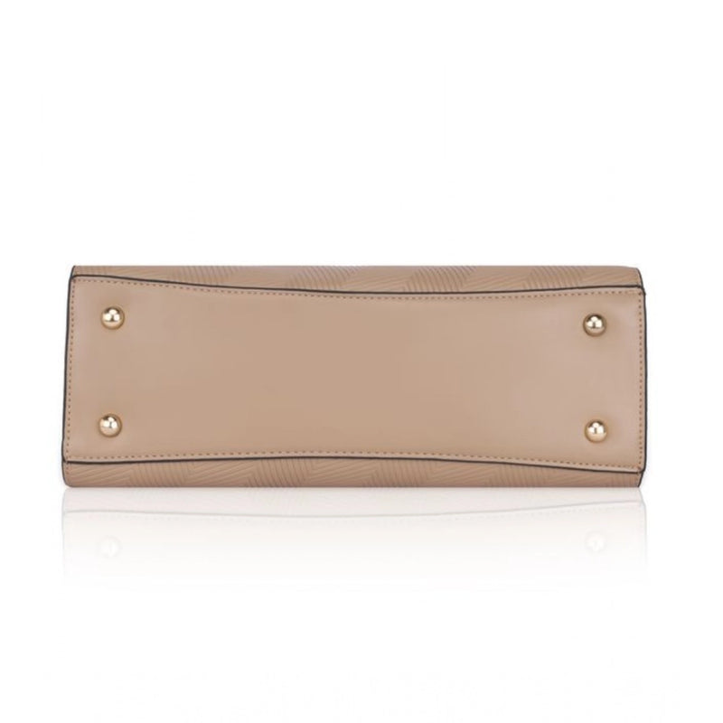 Mayawye Women's Faux Leather Textured Adjustable Long Belt Handbag (Khaki)
