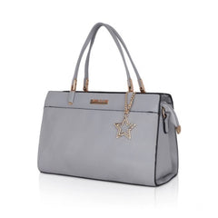 Mayawye Women's Faux Leather Textured Adjustable Long Belt Handbag (Grey)