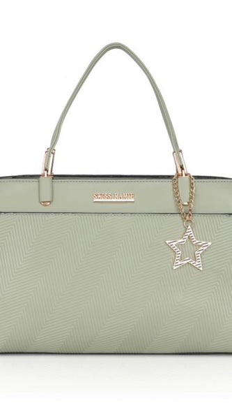 Mayawye Women's Faux Leather Textured Adjustable Long Belt Handbag (Green)