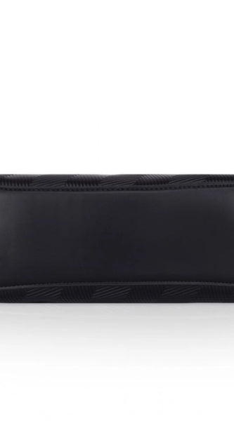 Mayawye Women's Faux Leather Textured Adjustable Long Belt Handbag (Black)