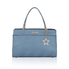 Mayawye Women's Faux Leather Textured Adjustable Long Belt Handbag (Blue)