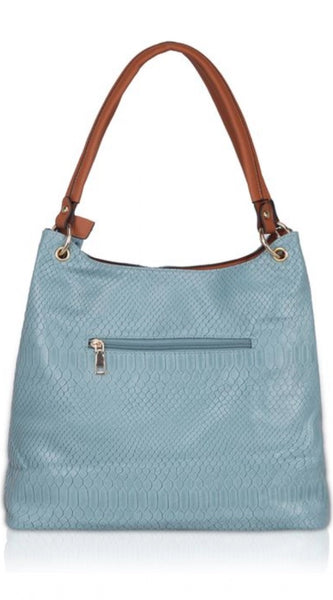 Mayawye Women's Faux Leather Textured Tote Bag (Grey)