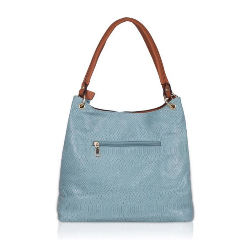 Mayawye Women's Faux Leather Textured Tote Bag (Grey)
