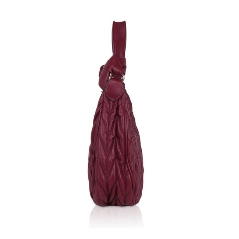 Mayawye Women's Faux Leather Textured Handbag (Red)