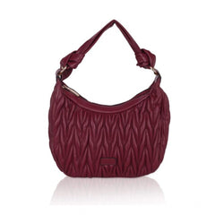 Mayawye Women's Faux Leather Textured Handbag (Red)