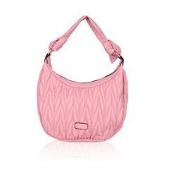 Mayawye Women's Faux Leather Textured Handbag (Pink)