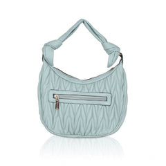 Mayawye Women's Faux Leather Textured Handbag (Blue)