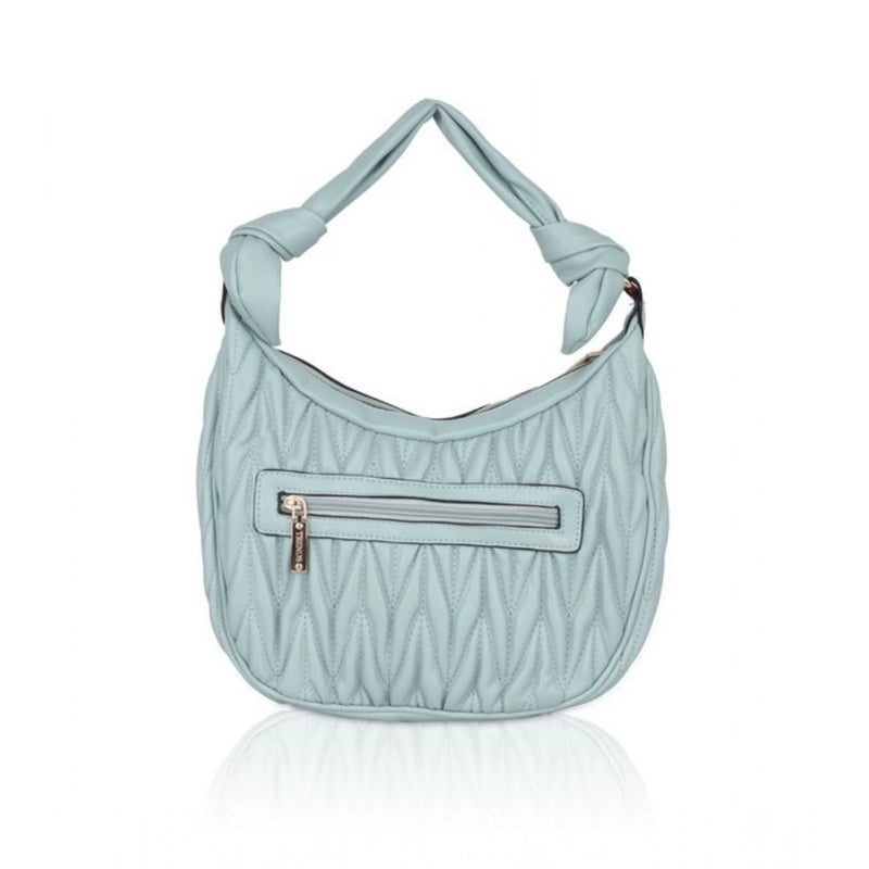Mayawye Women's Faux Leather Textured Handbag (Blue)