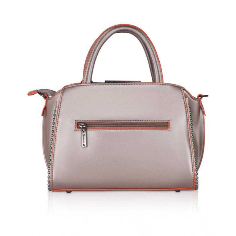 Mayawye Women's Faux Leather Metal Beads Handbag (Bronze)