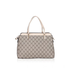 Mayawye Women's Faux Leather Printed Handbag (Beige)